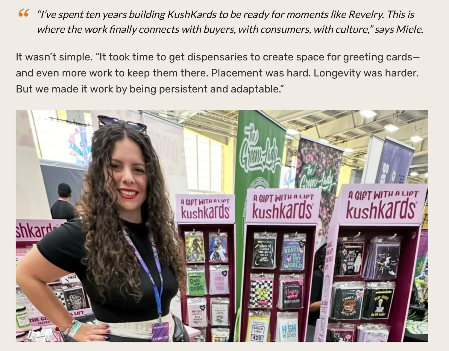 The Other Magazine Article of Lauren Miele and KushKards