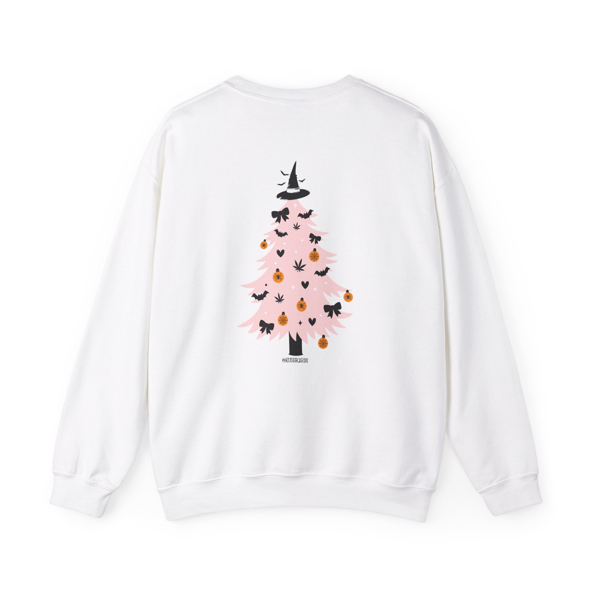 Witchy Weed Halloween Christmas Tree Unisex Heavy Blend™ Crewneck Sweatshirt