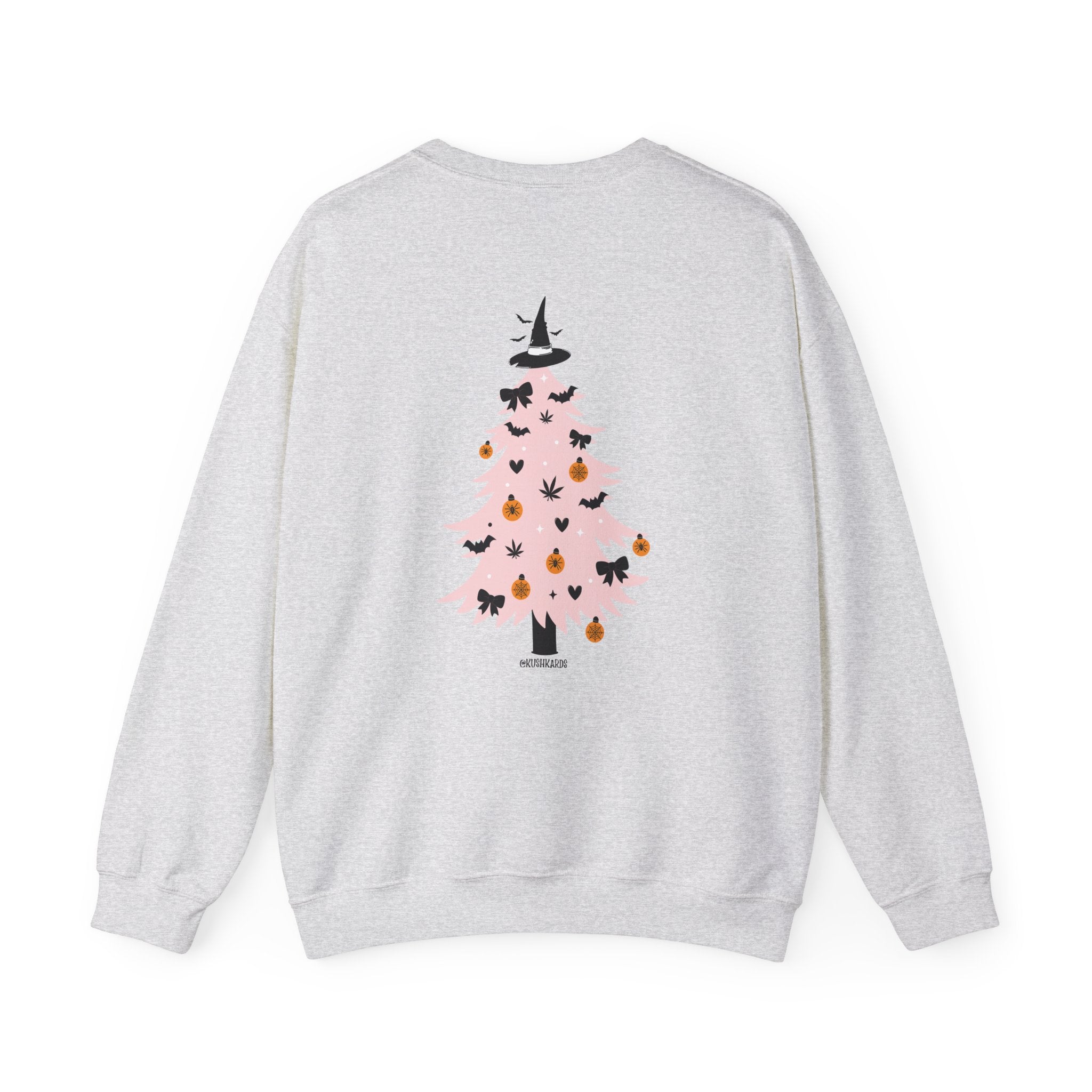 Witchy Weed Halloween Christmas Tree Unisex Heavy Blend™ Crewneck Sweatshirt