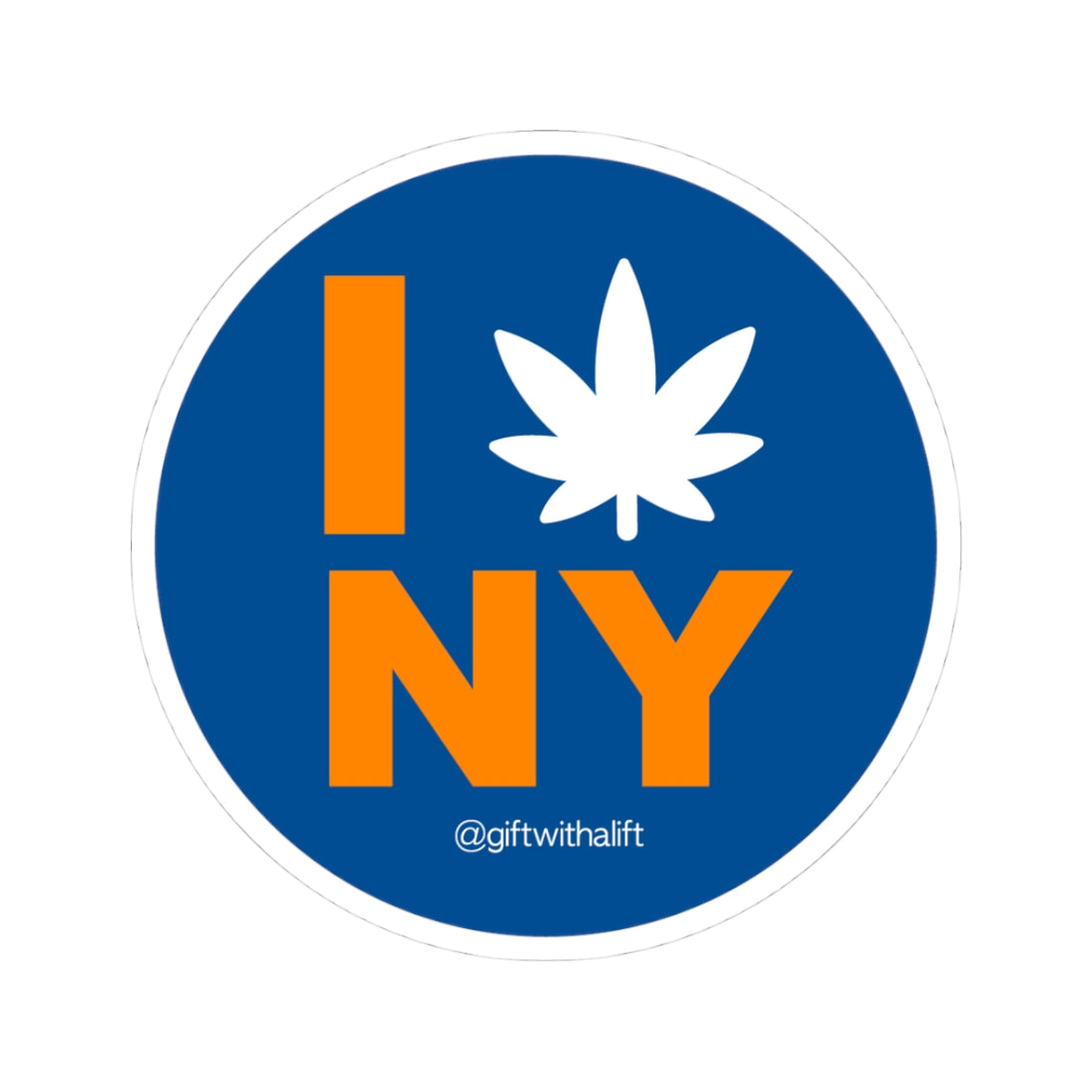 Circular sticker with &