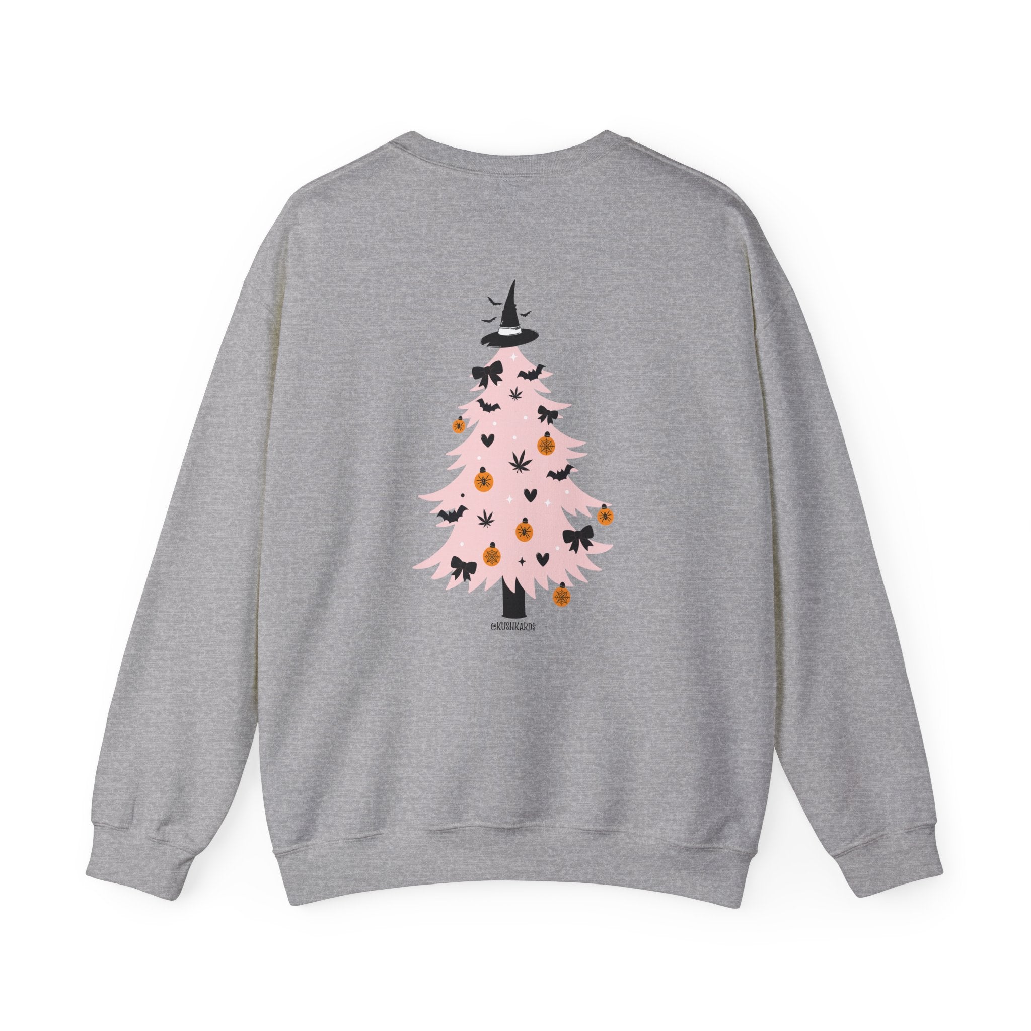 Witchy Weed Halloween Christmas Tree Unisex Heavy Blend™ Crewneck Sweatshirt