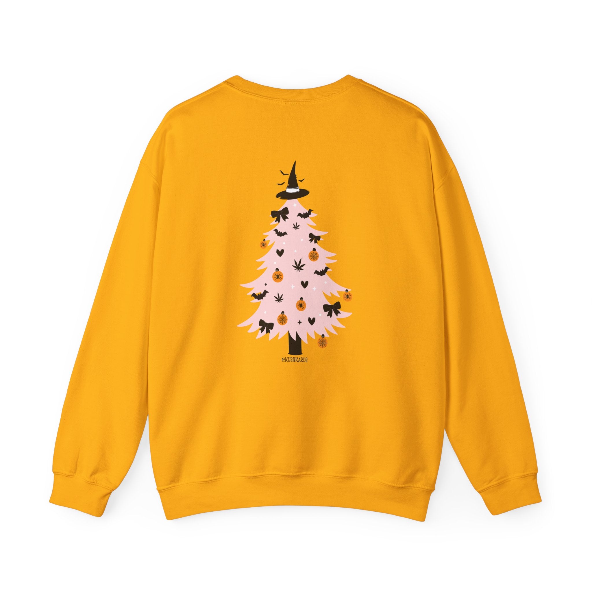 Witchy Weed Halloween Christmas Tree Unisex Heavy Blend™ Crewneck Sweatshirt