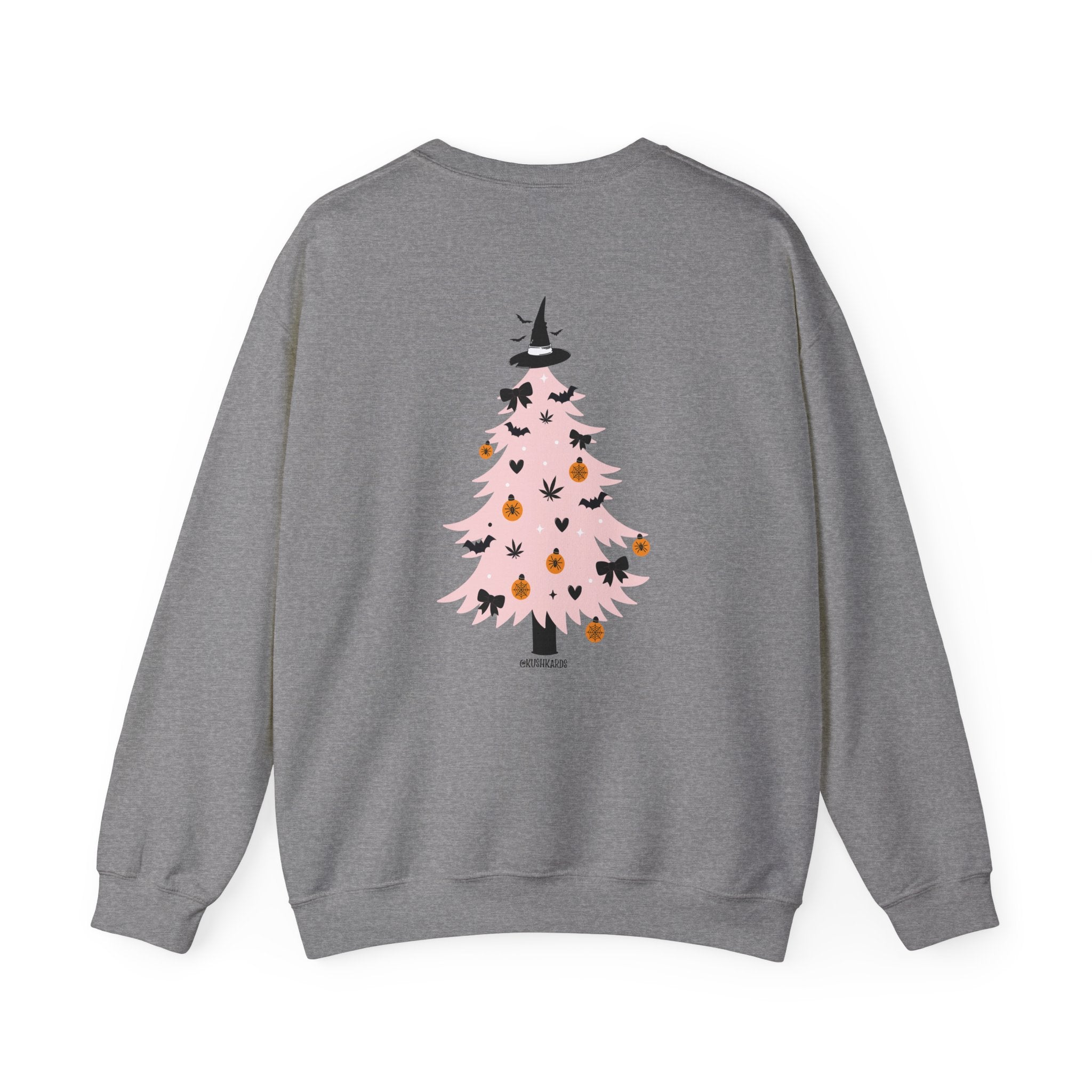 Witchy Weed Halloween Christmas Tree Unisex Heavy Blend™ Crewneck Sweatshirt
