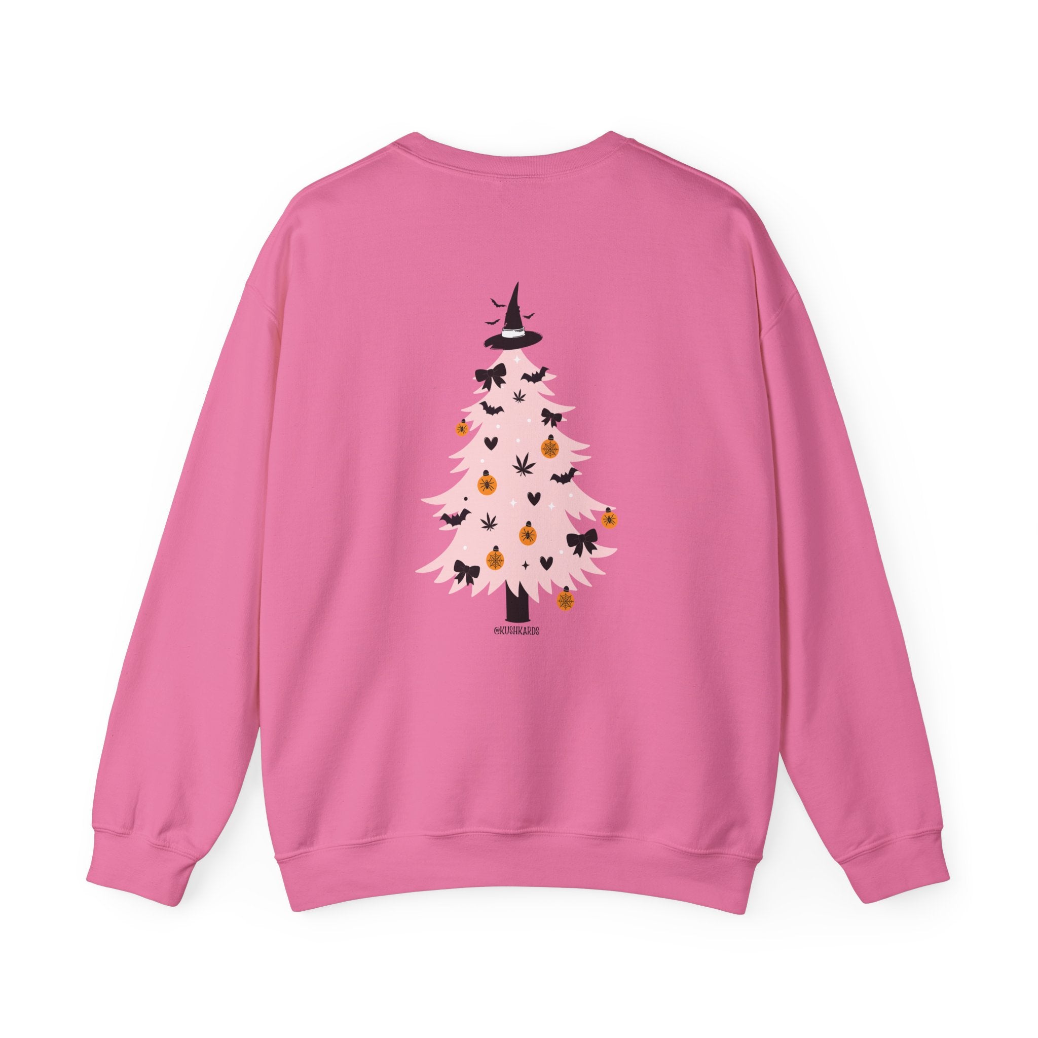 Witchy Weed Halloween Christmas Tree Unisex Heavy Blend™ Crewneck Sweatshirt
