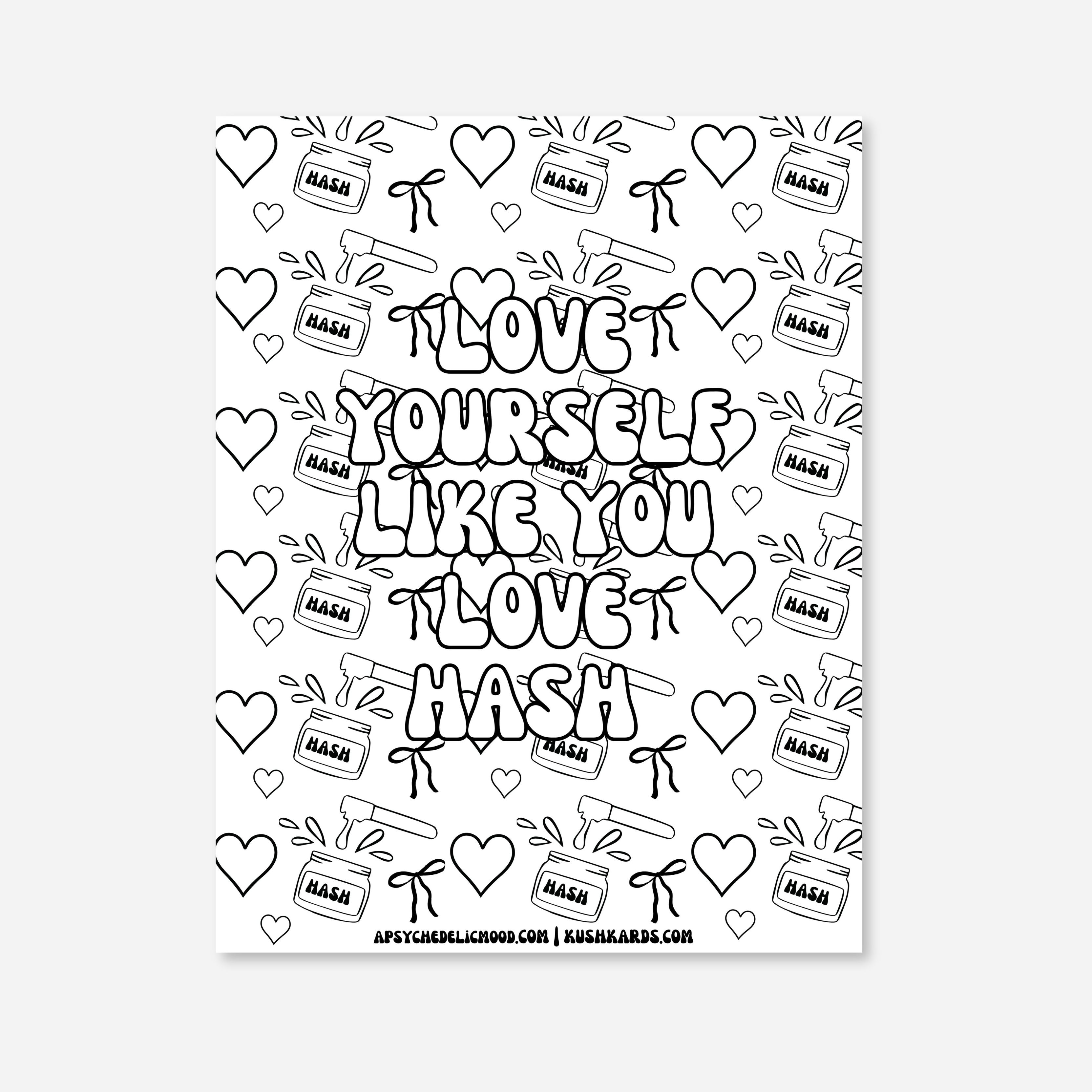 Black and white graphic with &