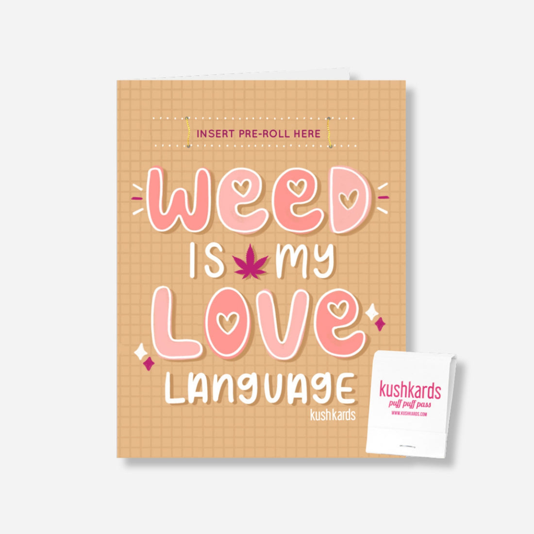 Tan greeting card with &