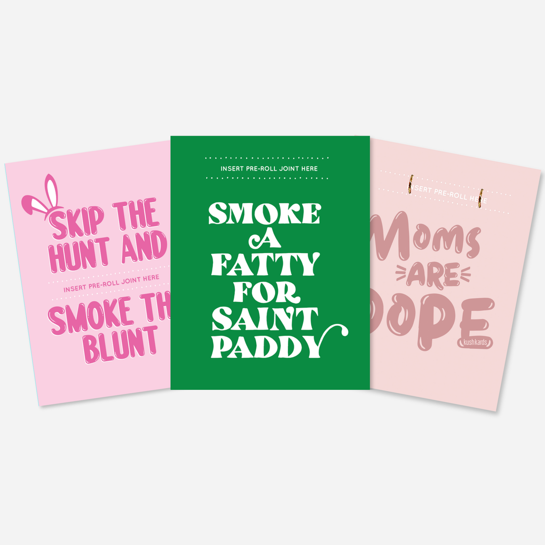 KushKards spring greeting cards with built-in pre-roll slots and cannabis gift-ready design