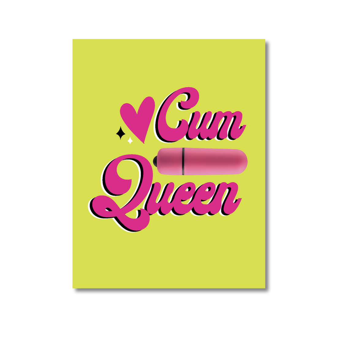 Cum Queen Greeting Card with Bullet Vibrator