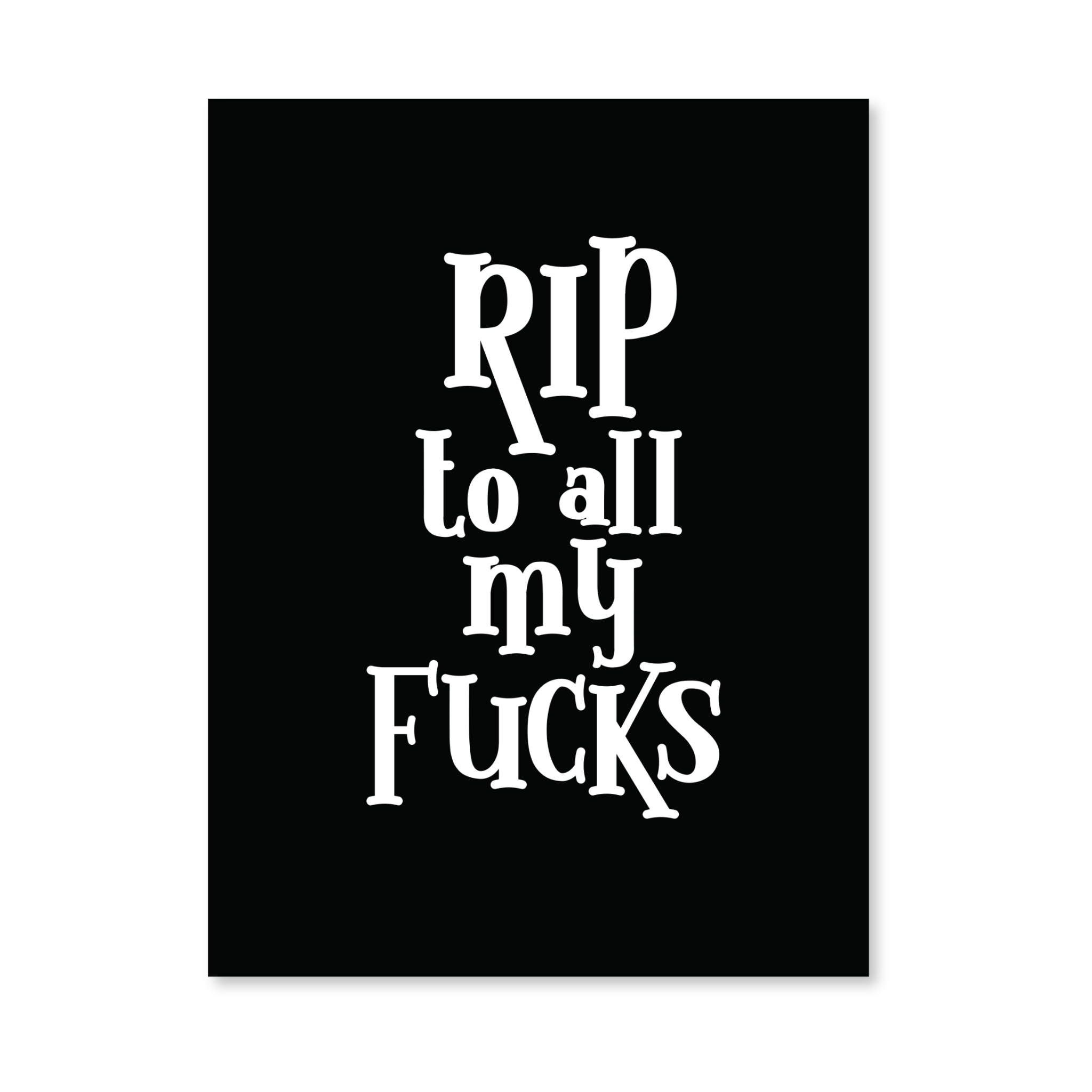 RIP Fucks Naughty Greeting Card w/Matching Sticker