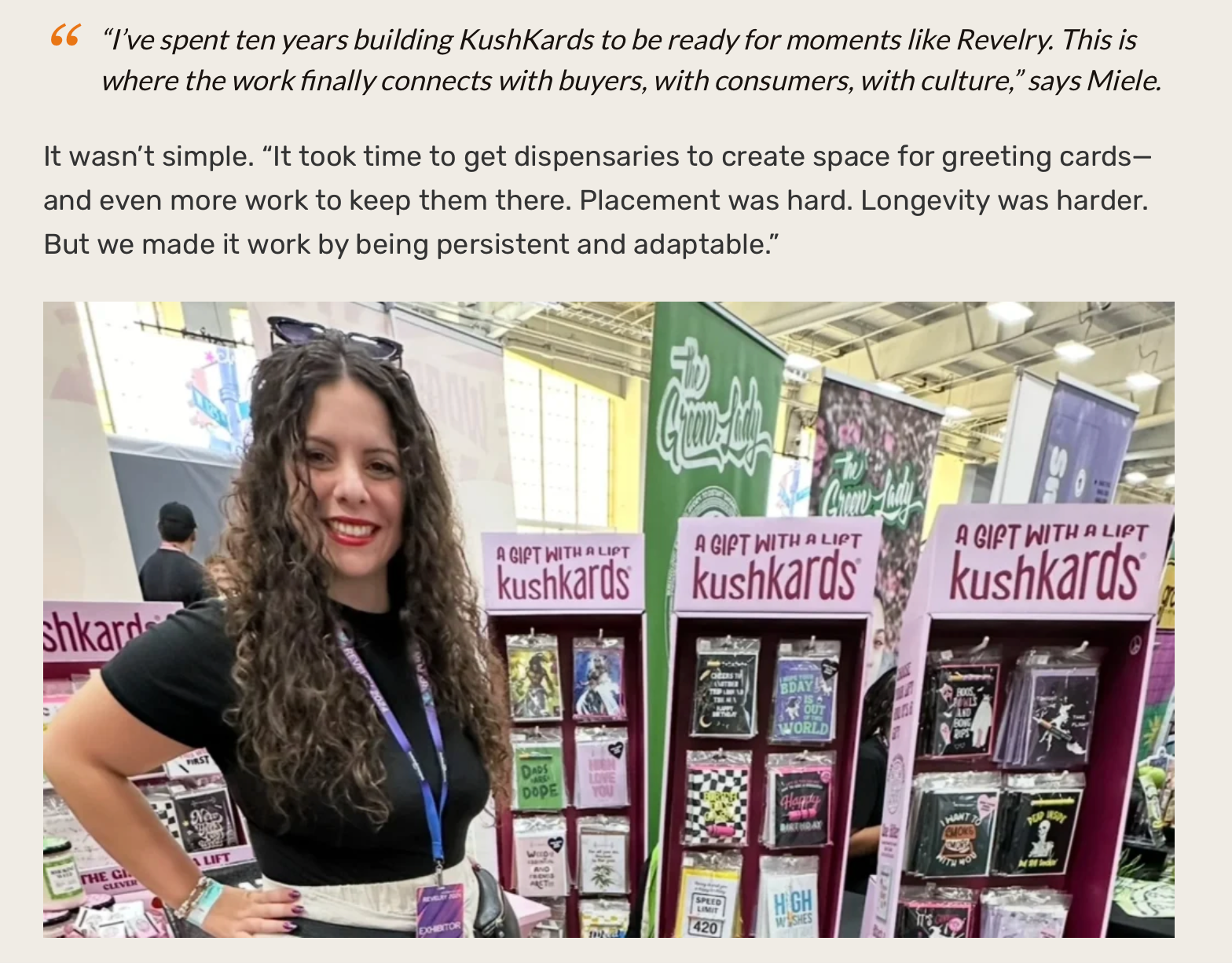 The Other Magazine Article of Lauren Miele and KushKards