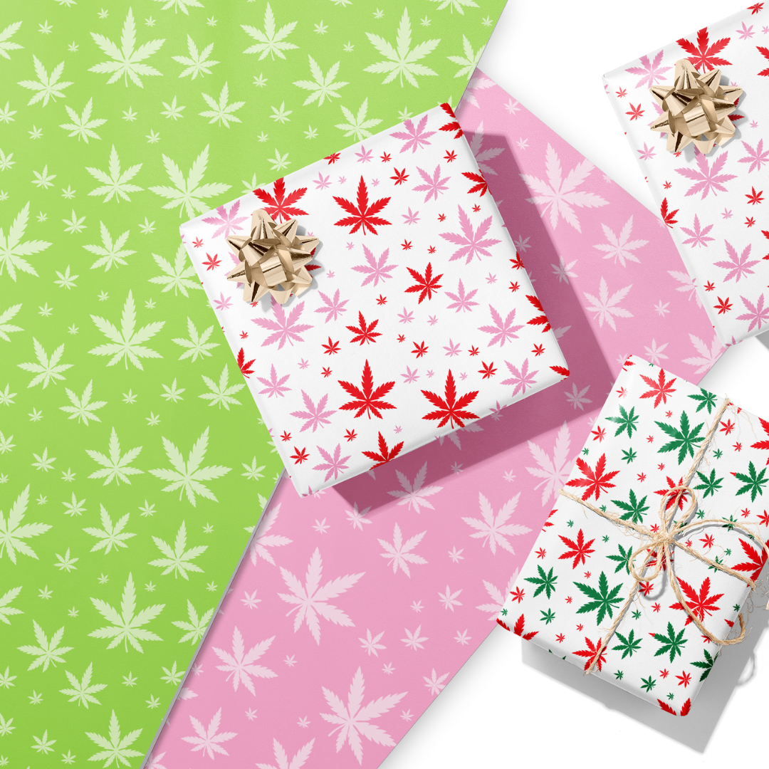 colorful pot leaf wrapping paper image 