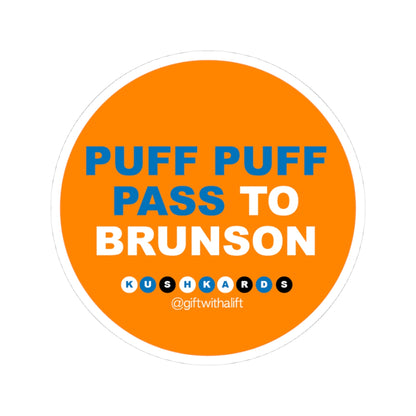 Round sticker with text &