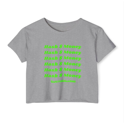 Hash Money Text In Green and repeats six times and has the handle @apsychedlicmood