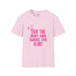 Skip The Hunt and Smoke The Blunt Writing with bunny ears on the top left in all in pink and white