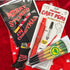 Merry Stoned Stocking Full Set: "Merry Stoned Edition Stoner Stocking featuring a red velvet stocking, KushKard with one-hitter pipe, Toker Poker lighter case, Penjamin Cart Pen, and Rasta pre-rolled cones. 🎅🍃"