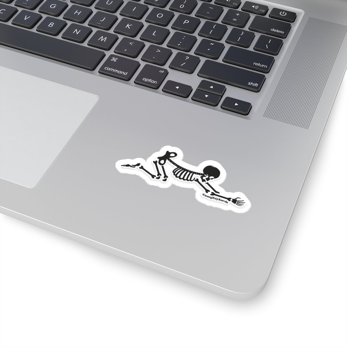 Skeleton bending over sticker 