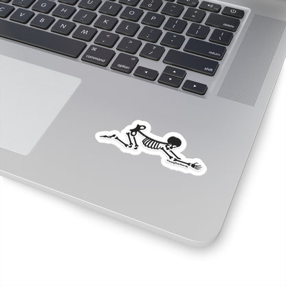 Skeleton bending over sticker 