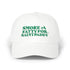 White cap with green text &