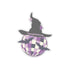 Disco Ball with Witch Hat and Bats and the tag @naughtykards