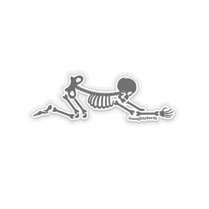 Skeleton bending over sticker 