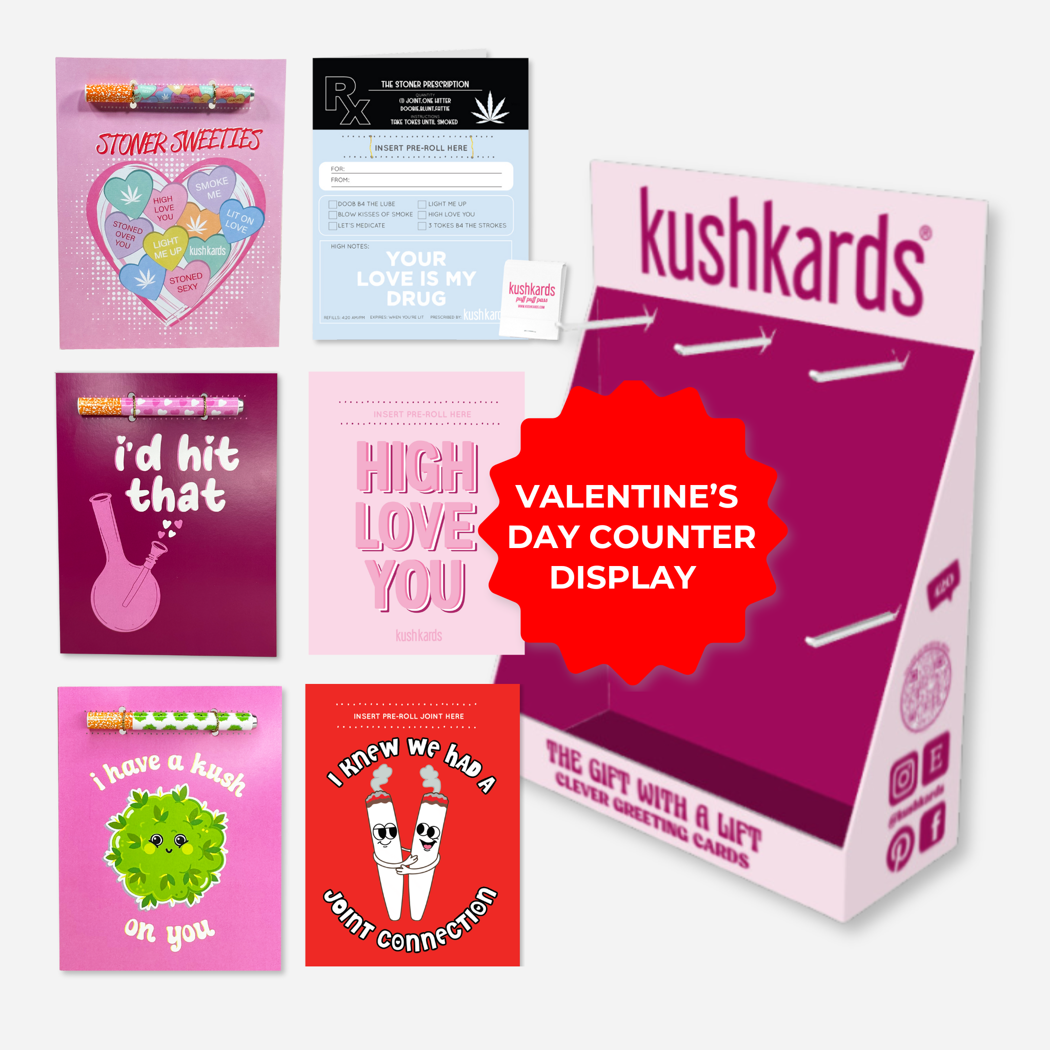 Collection of greeting cards and a box labeled &