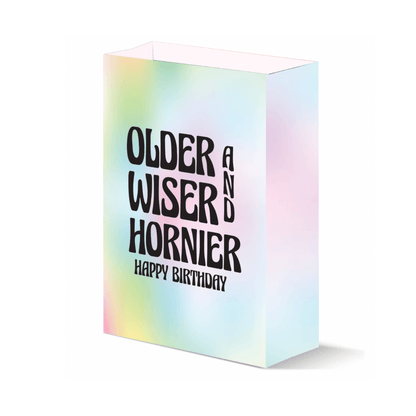 Older, Wiser, Hornier Birthday Gift Bag Set