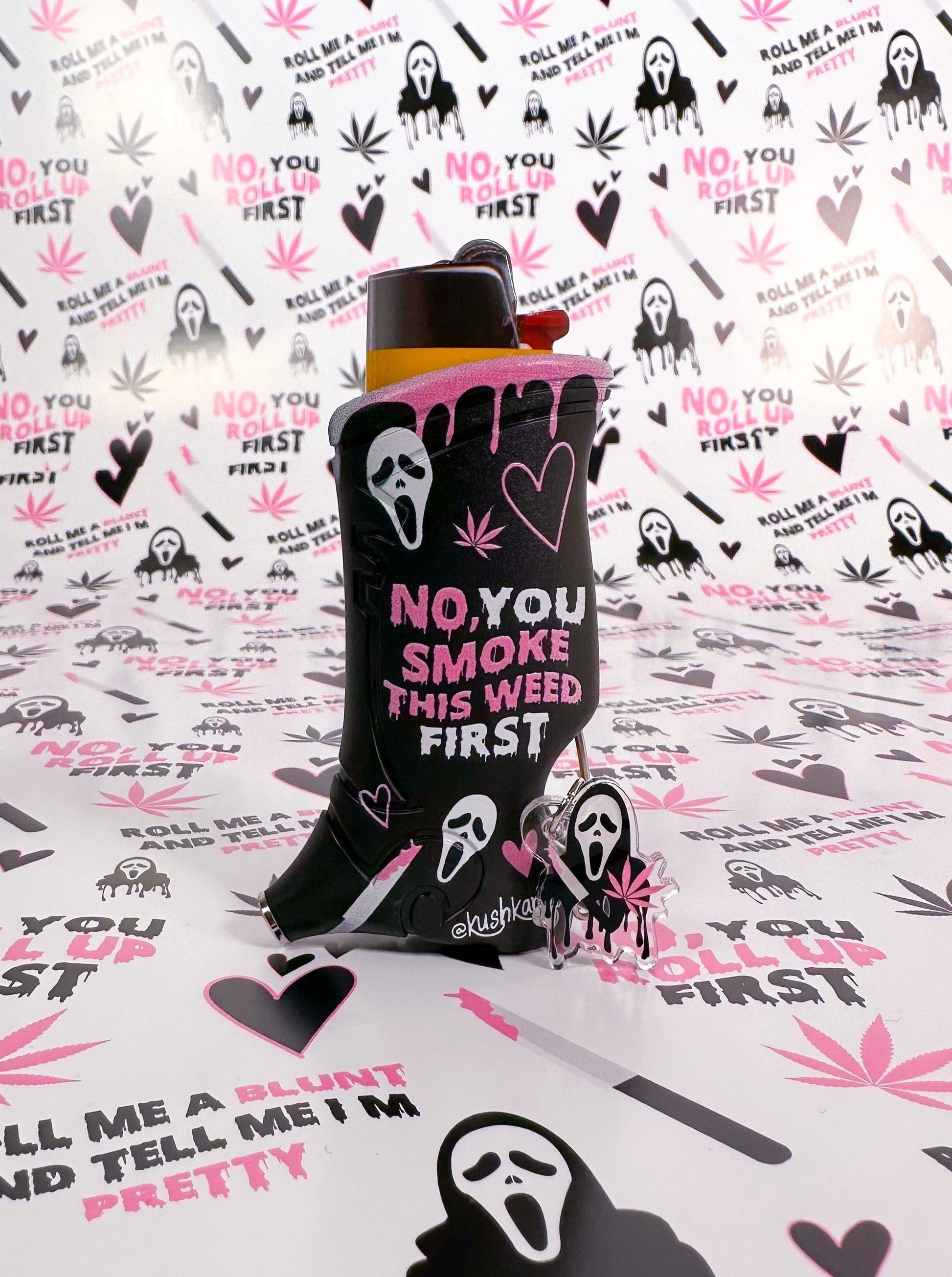 Toker Poker Halloween Scream Themed Lighter Case with matching acrylic charm