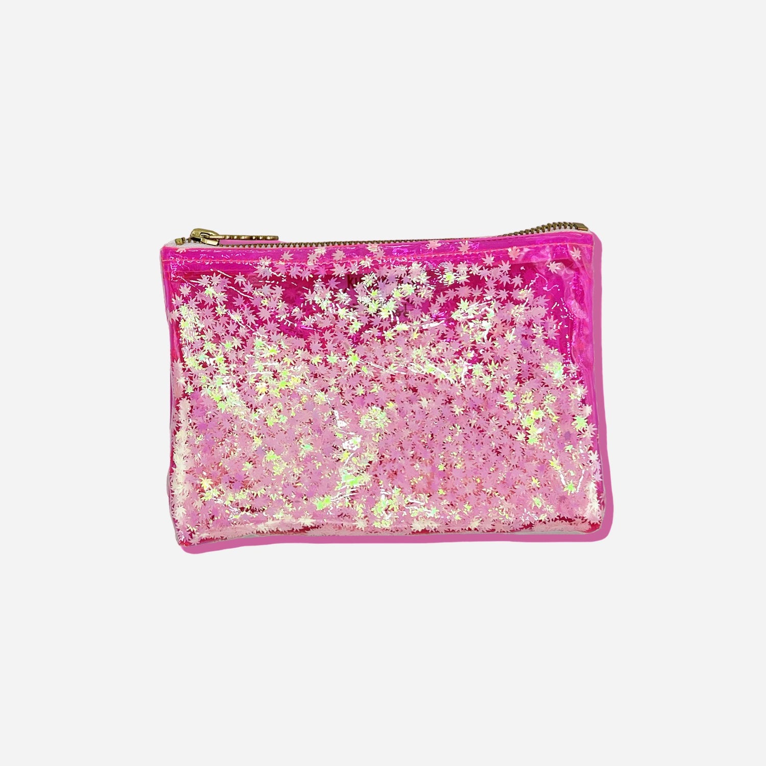 Pink Confetti Clutch: &quot;Pink sparkly confetti clutch for stashing essentials by Julie Mollo.&quot;
