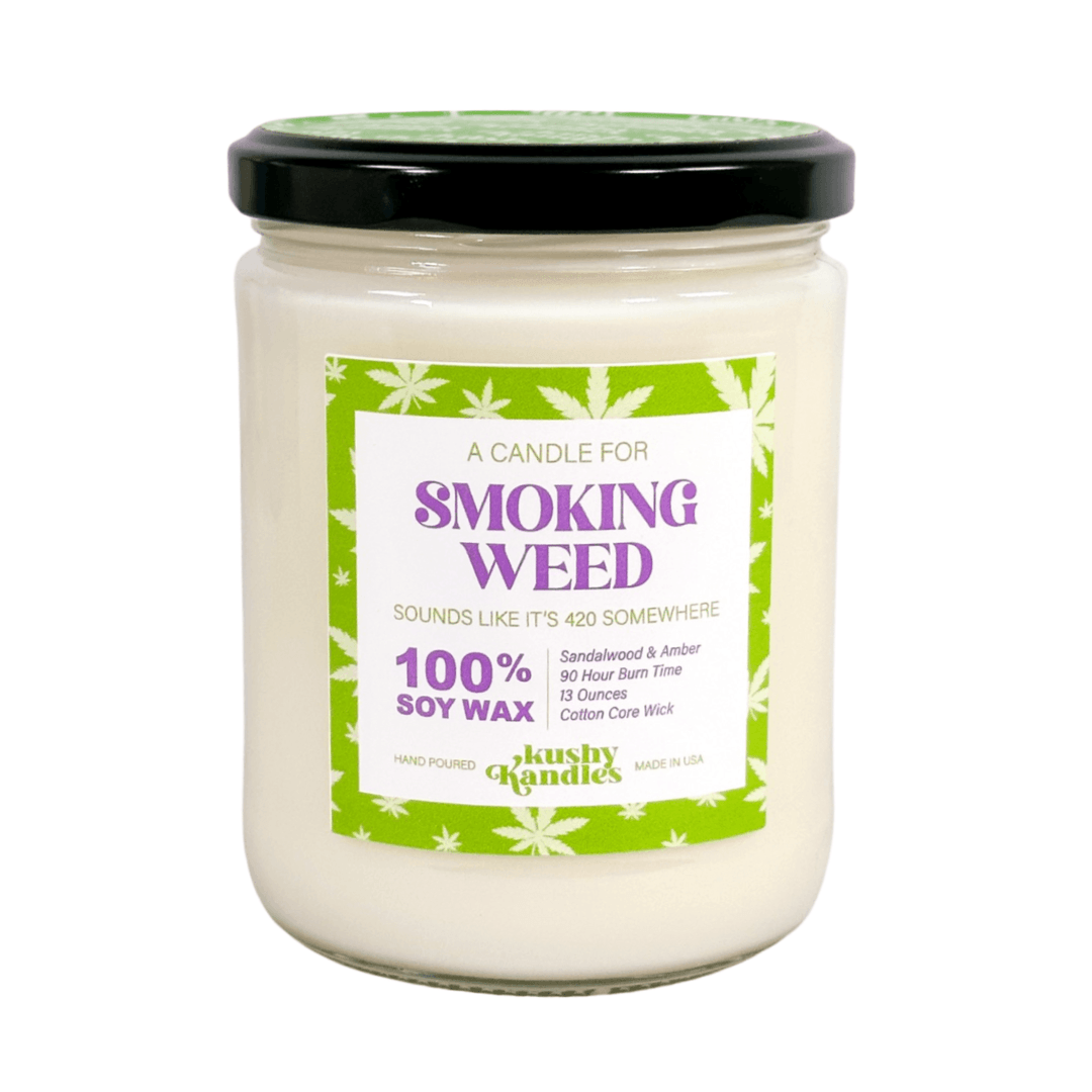 KushyKandles 100 Natural Soy Wax Cannabis Candle / Weed Candle / Kush