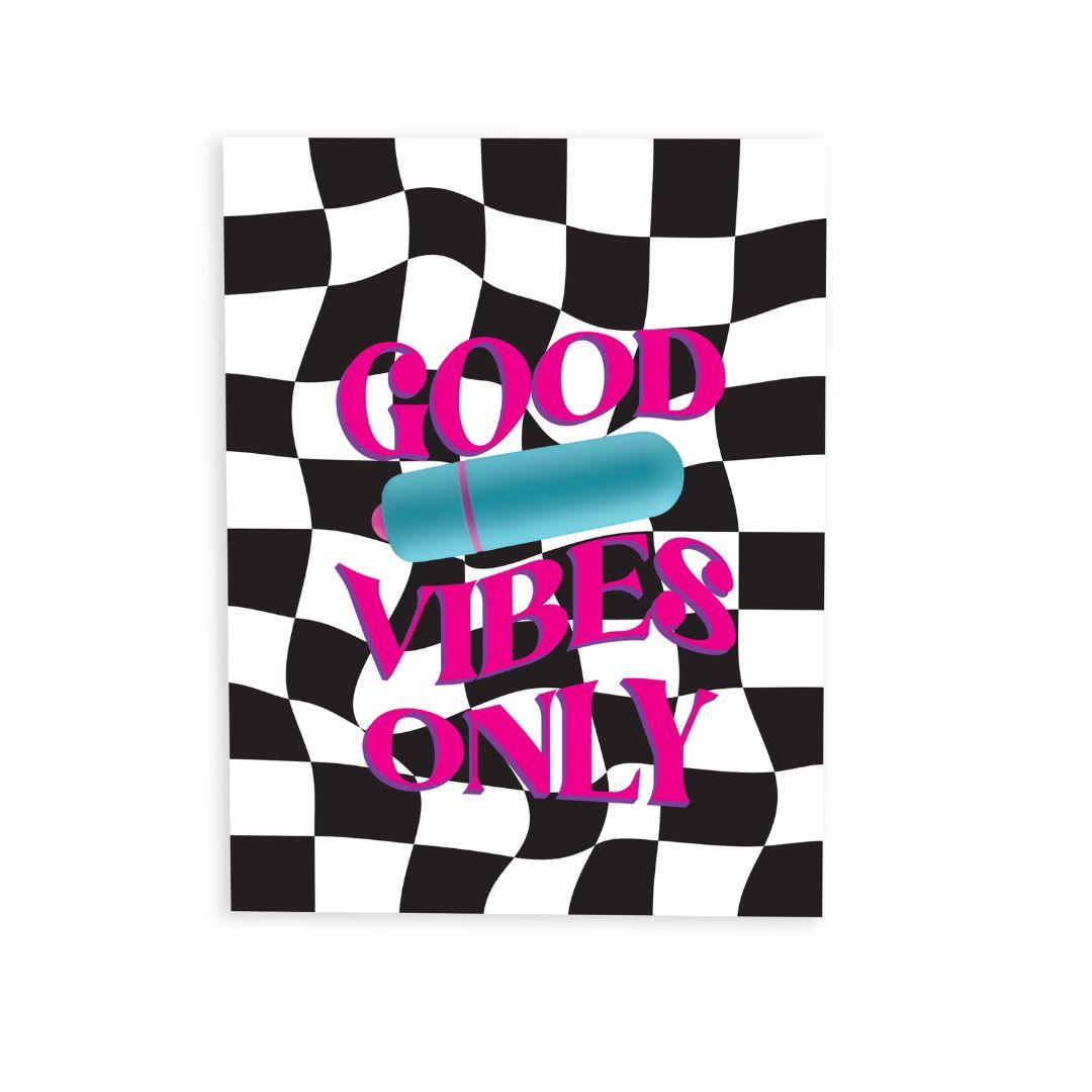 &quot;Good Vibes Only&quot; Vibrator Greeting Card • NaughtyVibes