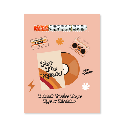 📀 For The Record Birthday Cannabis Greeting Card - KushKards