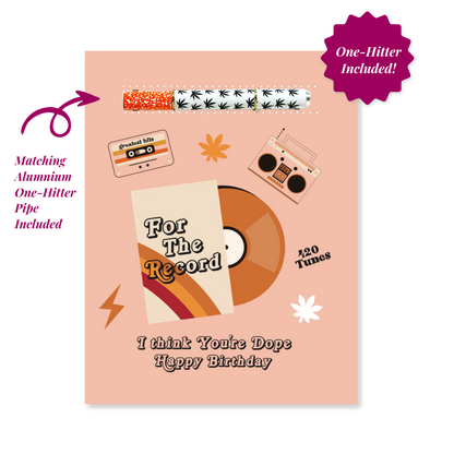 📀 For The Record Birthday Cannabis Greeting Card - KushKards