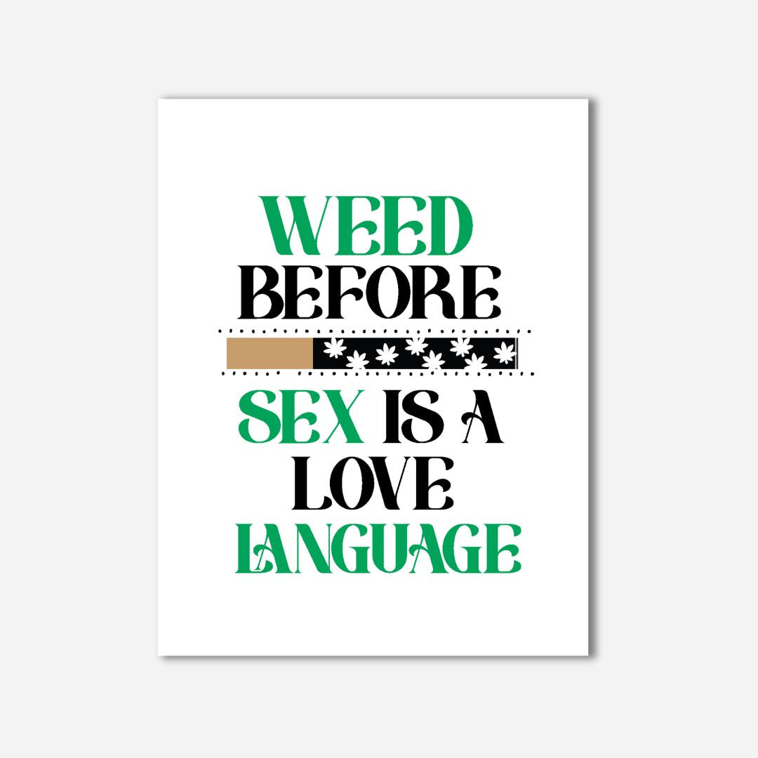 A straightforward and bold greeting card with a crisp white background, featuring the phrase &