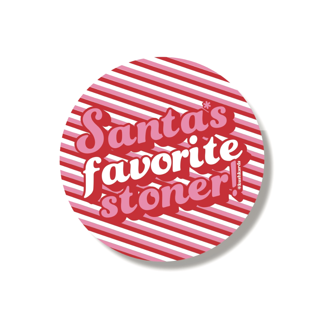 Candycane background with text that reads &quot;Santa&