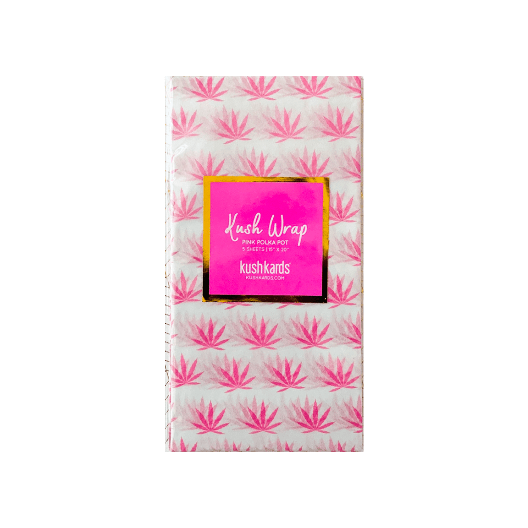 White &amp; Pink Pot Leaf Tissue Paper