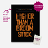 Black KushKards “Higher Than a Broomstick” Halloween weed greeting card with orange spiderweb typography, insert-your-own pre-roll slot, and KushKards matchbook included.