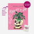 Pink KushKards “High Till I Die” Halloween cannabis greeting card featuring a smoking skull and cannabis plant artwork, with an insert-your-own pre-roll slot and KushKards matchbook included.
