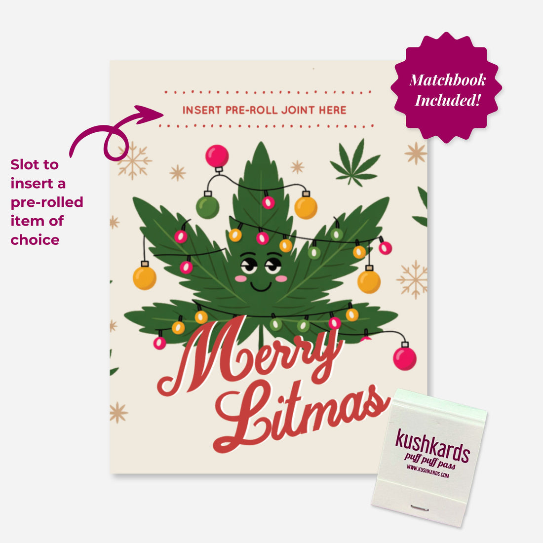 Card with cannabis leaf design and &