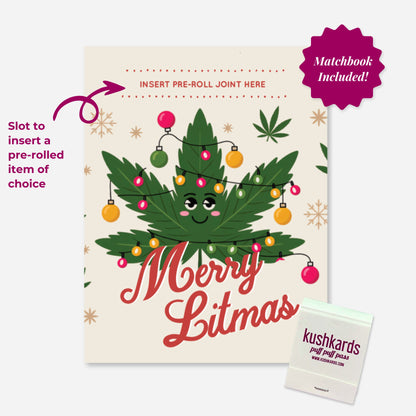 Card with cannabis leaf design and &