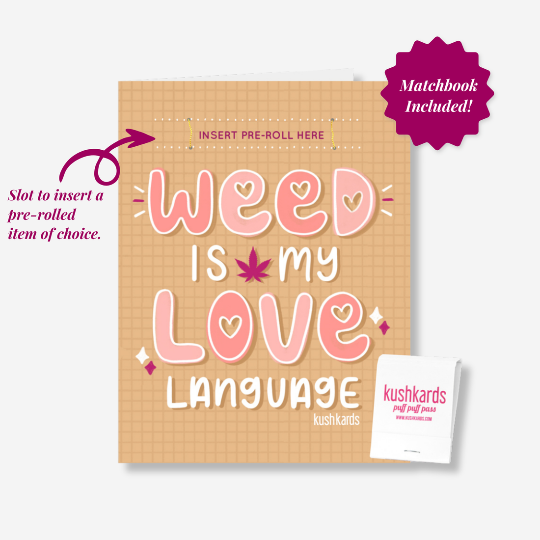Tan greeting card with &