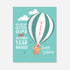 Birthday card with hot air balloon design and humorous text on a teal background that says "You&