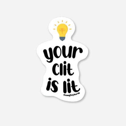 Sticker with text &