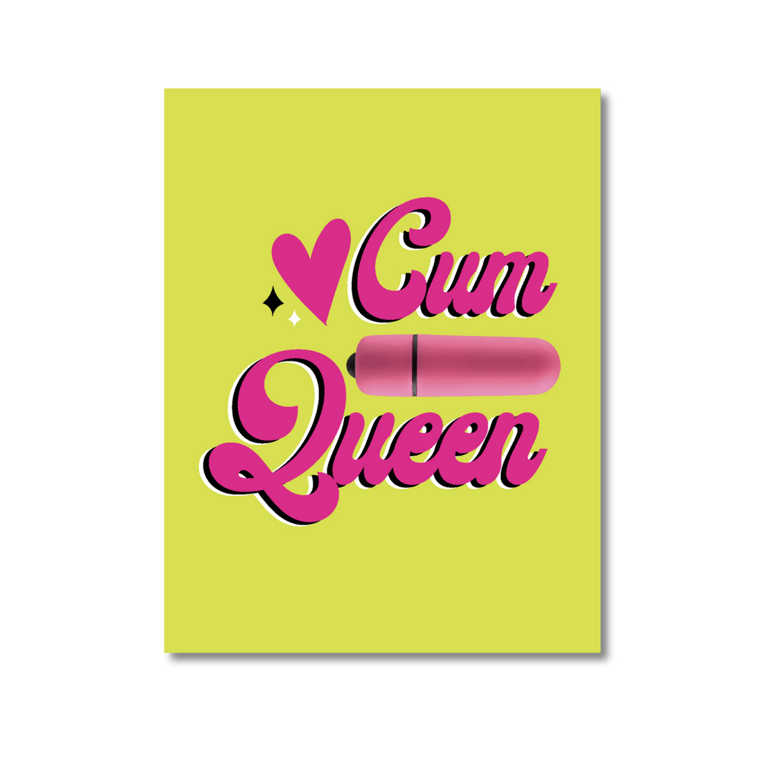 Cum Queen Greeting Card with Bullet Vibrator