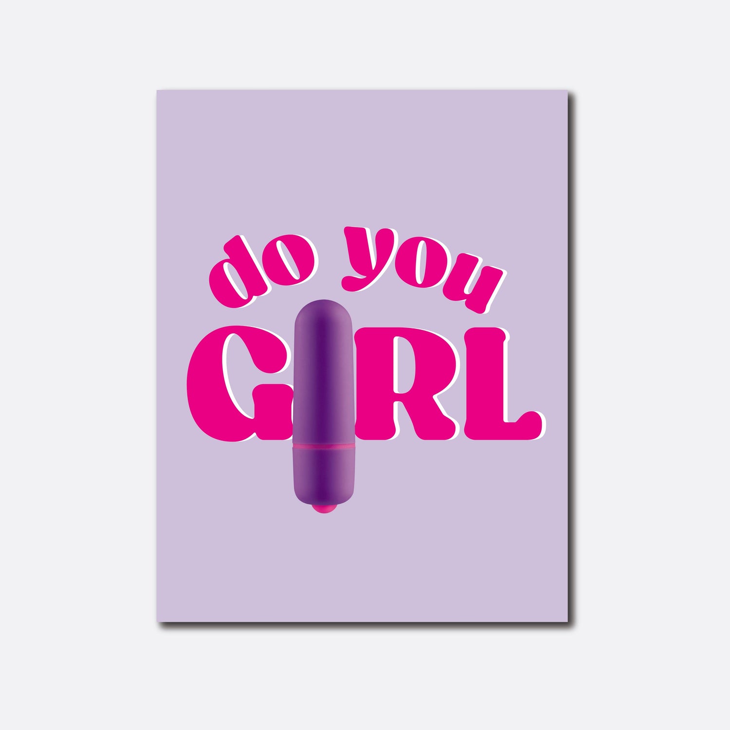 An empowering greeting card with a pastel purple background, featuring the encouraging phrase &