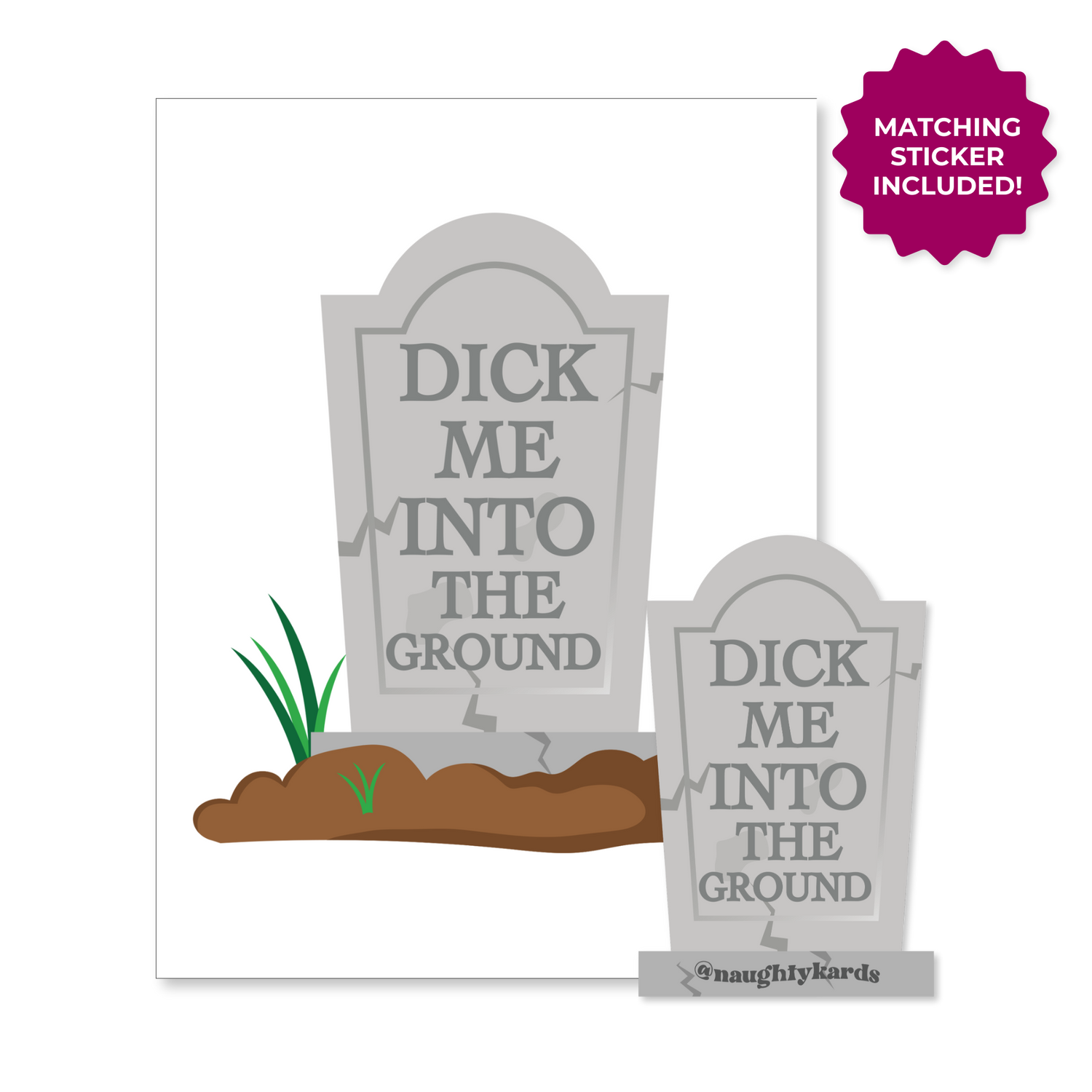 Naughty Halloween Greeting Card w/Matching Sticker (New 2024)
