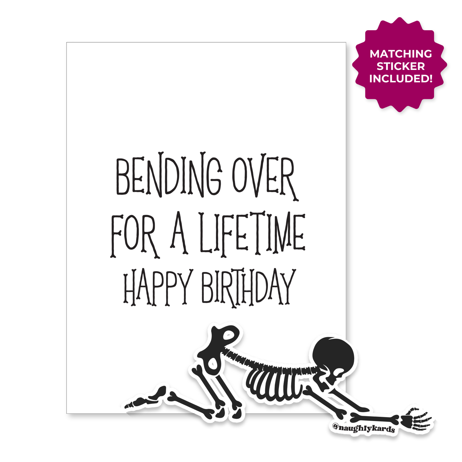 Naughty Halloween Greeting Card w/Matching Sticker (New 2024)