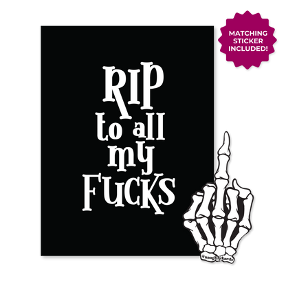 Naughty Halloween Greeting Card w/Matching Sticker (New 2024)