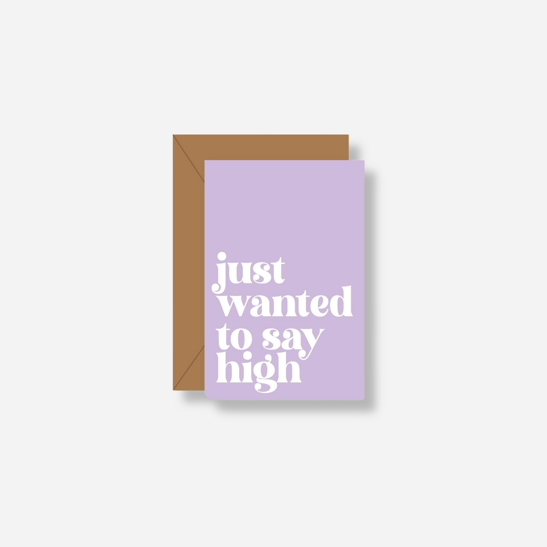 Playful lavender Tiny Card with the message &