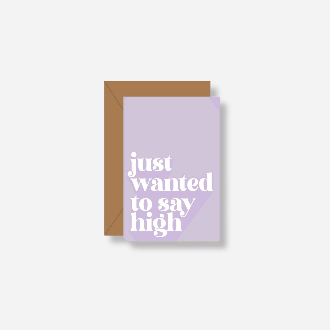 Playful lavender Tiny Card with the message &