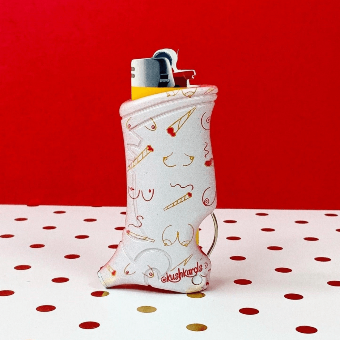 Quirky and functional Doobies & Boobies Toker Poker Lighter Case, designed to keep your lighter and smoking tools in a humorous and convenient package.